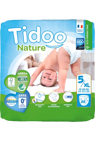Tidoo Hipoalerjenik-Ekolojik Bebek Bezi No:5 Junior Single 12-25 kg