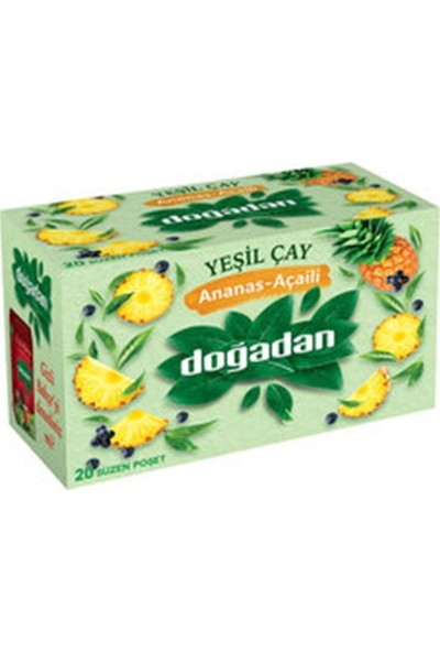 Doğadan Yeşil Çay Acai-Ananas Karışımı Bitki Çayı 34 gr 12'li Set