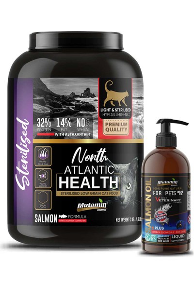 Mutamin Organics North Atlantic Health Somonlu Kedi Maması 3 kg + 150 ml Taze Ürün