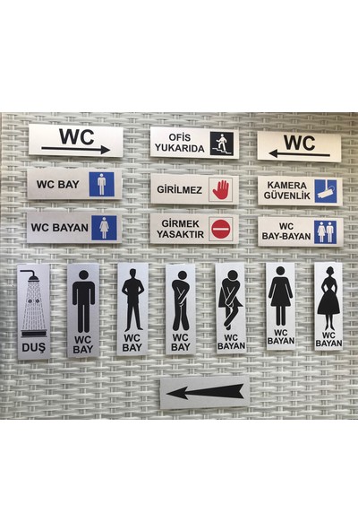 Se -Dizayn Wc Tuvalet Tabelası Kapı Yönlendirme Levhası 15cm X 5cm