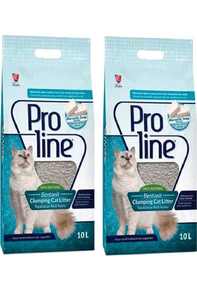 Pro Line Marsilya Sabunu Kokulu Topaklanan Kedi Kumu 10 Lt (2 Adet)