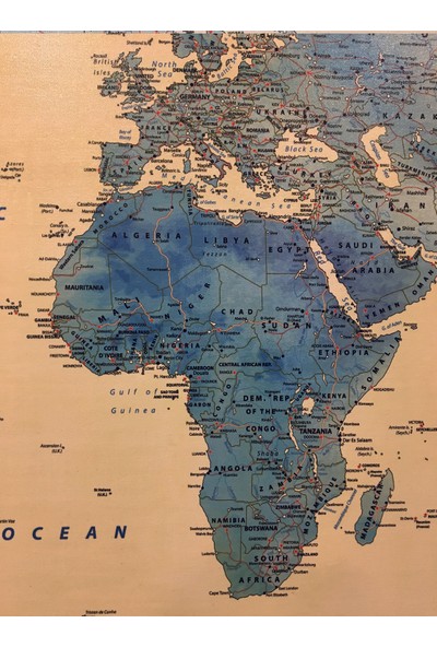 Mapofx Detaylı Dünya Haritası Kanvas Tablo