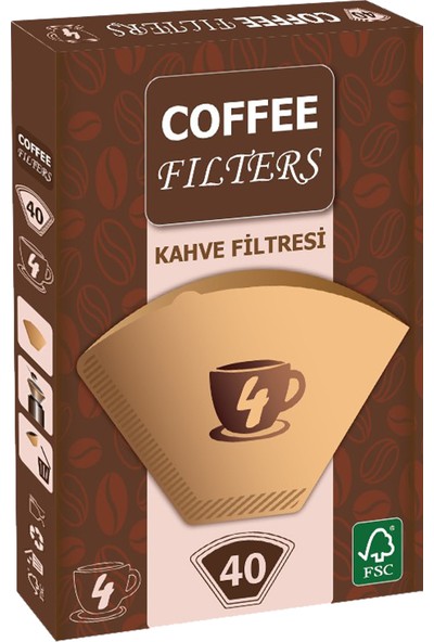 Coffee Filters Filtre Kahve Kağıdı No:4 40'lı Paket