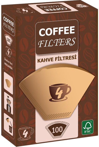 Coffee Filters Filtre Kahve Kağıdı No:4 100'lü Paket