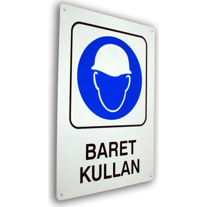 Metal Iş Güvenliği Levha BARET KULLAN 25,5 x 36 cm