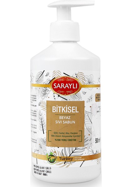 Beyaz Bitkisel Sıvı El Sabunu (Sabun Saflığı) 500 ml