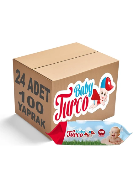 Baby Turco Islak Havlu Mendil Klasik 100 Yaprak 24 Paket Plastik Kapaklı