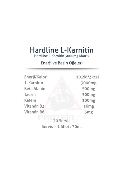 Hardline L Karnitine Matrix 3000 Mg 20 Ampül Thermo Carnitin