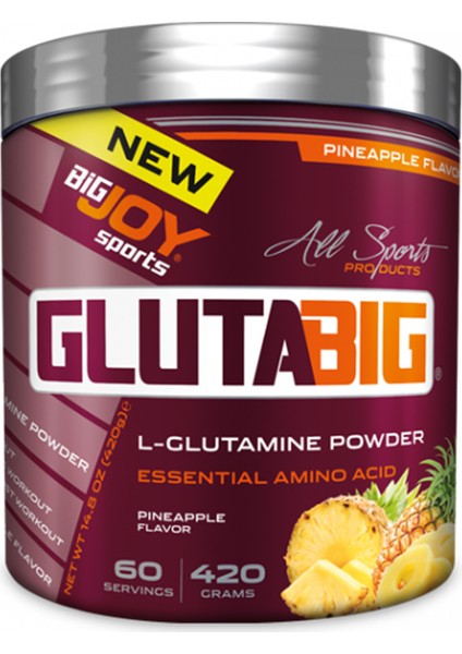 Bigjoy Sports Glutabig Powder L-Glutamin   Amino Asit Ananas 420g