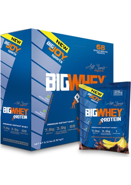 Bigjoy Bigwhey Whey Protein Tozu Tek Kullanımlık 68 Paket 4 Aromalı