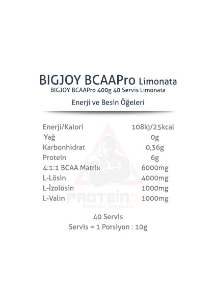 Bcaa Pro 4:1:1 400 gr 40 Servis 3 Farklı Aroma