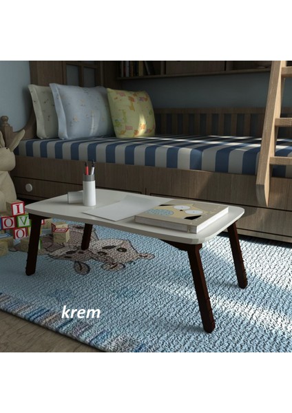 Mobilya Aksesuar Laptop Sehpa Çalışma Kahvaltı Masası Krem