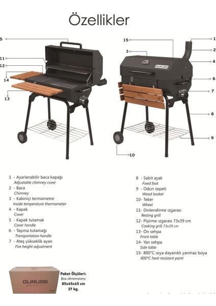 75 cm Kömürlü Barbekü Mangal Gece Mavisi