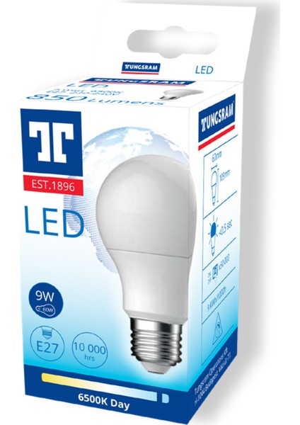 LED ECO A60 9W 865 850lm E27 KLASİK  LED AMPÜL