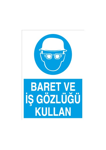 Baret ve Iş Gözlüğü Kullan Sticker - Folyo