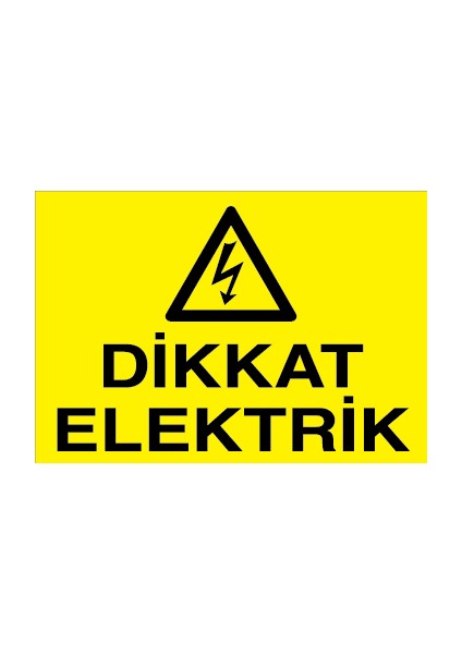 Dikkat Elektrik Sticker - Folyo