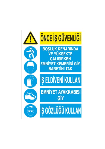 Önce Iş Güvenliği Sticker - Folyo