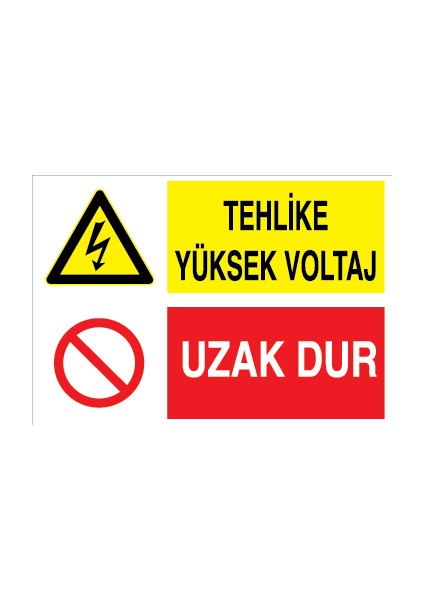 Tehlike Yüksek Voltaj - Uzak Dur Sticker - Folyo