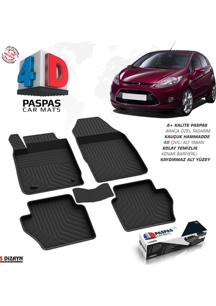 Ford Fiesta 4D Havuzlu Paspas 2009-2015 A+Kalite