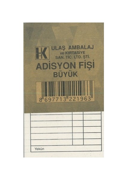 Adisyon Fişi