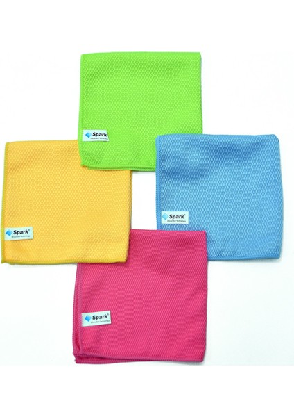2309 (4 Adet) Mikrofiber Cam Temizlik Bezi 40X40 Cm. 4' Lü