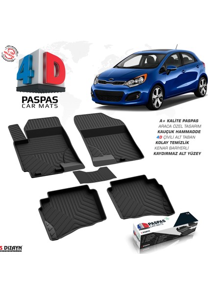 Kia Rio 3 4D Havuzlu Paspas 2011-2016 A+Kalite