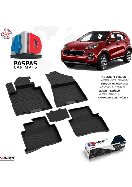 Kia Sportage 4D Havuzlu Paspas 2016-2021 A+Kalite