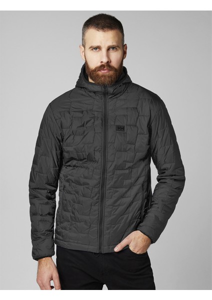 Hh Lıfaloft Hooded Insulator Jack HHA.65604.HHA991.L Helly Hansen Erkek Mont Siyah