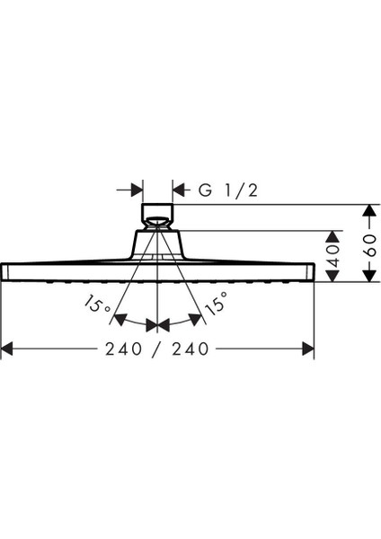 Crometta E Tepe Duşu 240 1 Jet, Ecosmart, 9 Lt/dk