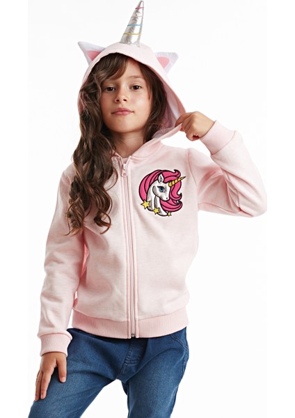 Unicorn Kapüşonlu Kız Çocuk Sweatshirt
