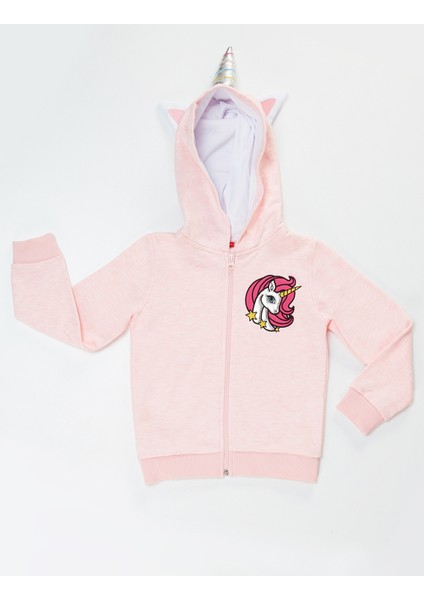 Unicorn Kapüşonlu Kız Çocuk Sweatshirt