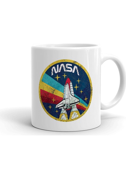 Retro Nasa Logo Tasarım Seramik Kupa Bardak