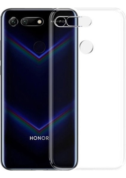 Honor View 20 Silikon Kılıf + Cam Ekran Koruyucu Şeffaf