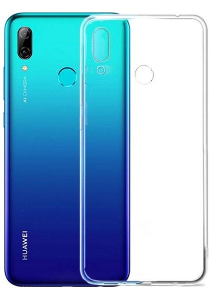 Huawei P Smart 2019 Silikon Kılıf + Tam Kaplayan 5D Cam Ekran Koruyucu Şeffaf