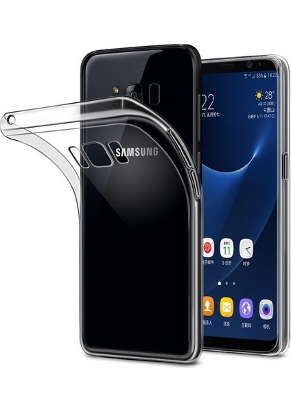 Samsung Galaxy S8 Silikon Kılıf + Full Body Ekran Koruyucu 360 (Ön-Arka) Şeffaf