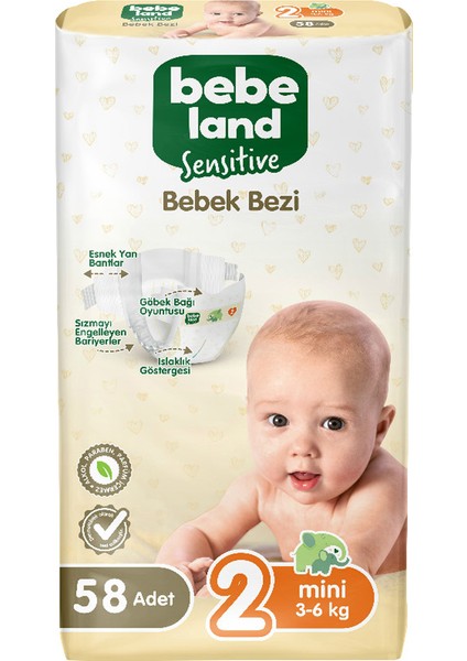 Sensitive Bebek Bezi Midi 2 Numara 58 Adet