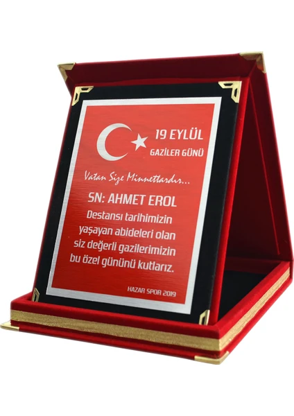 Kişiye Özel Plaket Dijital Baskılı Hediye Plaketleri Kırmızı (9x12)