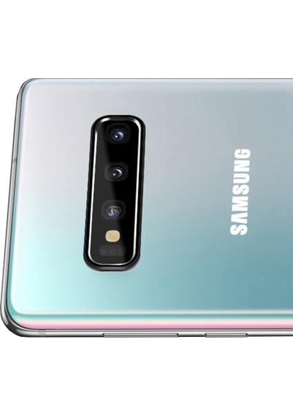 Samsung Galaxy S10+ Kamera Lens Koruma Halkası Açık Tasarım Siyah