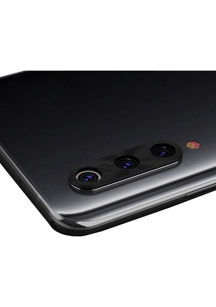 Xiaomi Mi 9 Kamera Lens Koruma Halkası Kapalı Tasarım Siyah