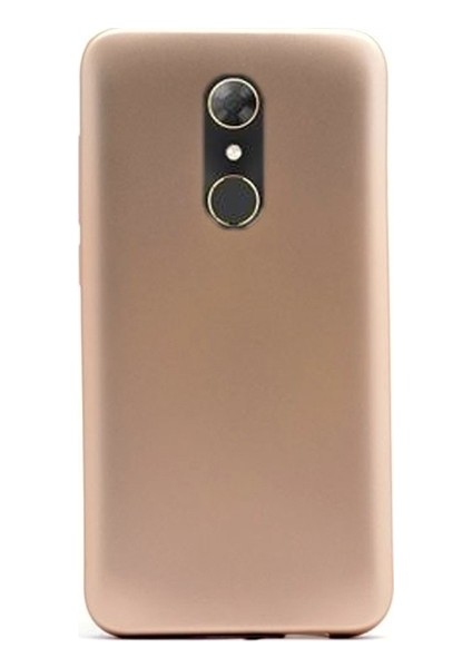 Alcatel A7 Silikon Kılıf - Bej + Cam Ekran Koruyucu