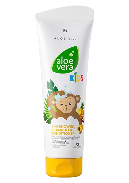 Aloe Vera Kids Çocuklar Için 3’ü 1 Arada Saç ve Vücut Şampuanı