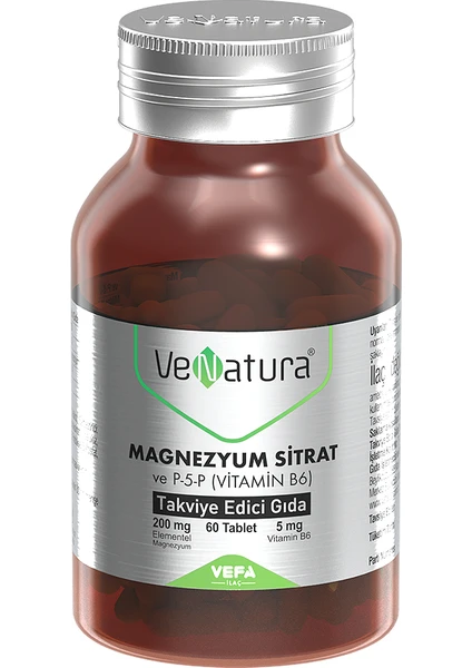 Magnezyum Sitrat ve P-5-P (Vitamin B6) Takviye Edici Gıda