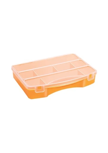 Plastik - 8 Bölmeli Kapaklı Organizer Kutu - 608 (2 Adet )