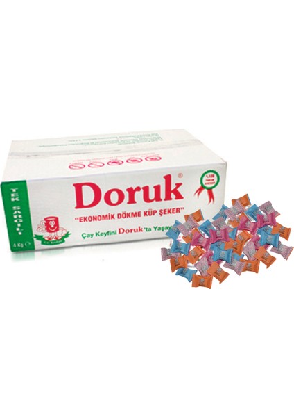 Doruk Tek Sargılı Ekonomik Dökme Küp Şeker 4 kg