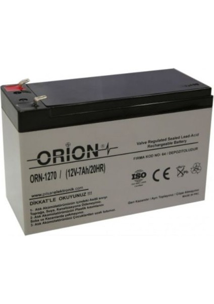 12V 7.0AH Kuru Bakımsız Akü