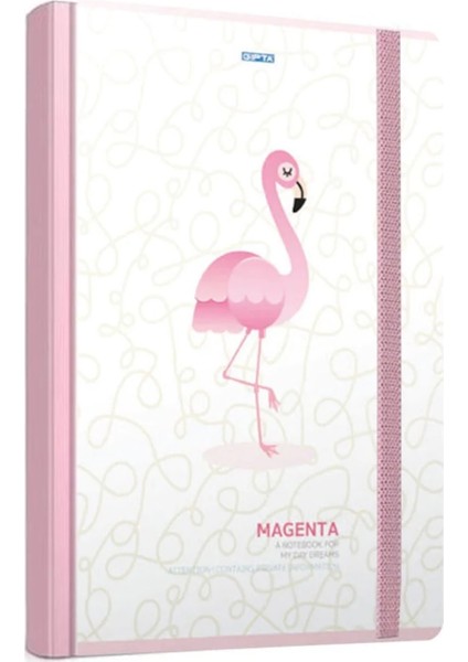 Magenta Dikişli Sert Kapak A5 120 Yp Çizgili Defter