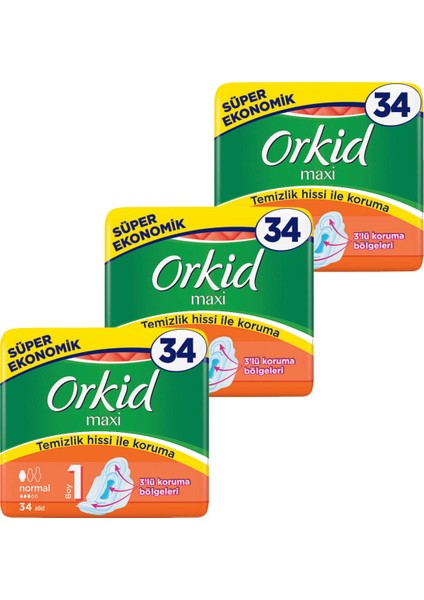 Maxi 1 Normal Hijyenik Ped 4 x 3 Paket