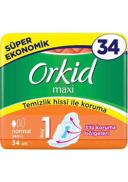 Maxi 1 Normal Hijyenik Ped 4 x 3 Paket