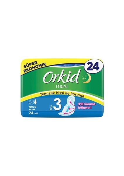 Maxi 3 Gece Hijyenik Ped 4 x 3 Paket