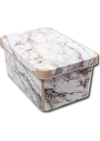 Style Box Marble Set 3 Parça Dekoratif Saklama Kutusu